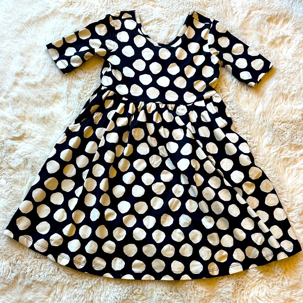 Hanna Andersson Black and White Polka Dot Swing Dress